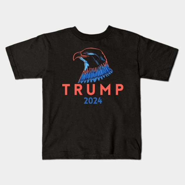 Trump 2024 Eagle Usa Kids T-Shirt by OrigamiOasis